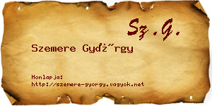 Szemere György névjegykártya